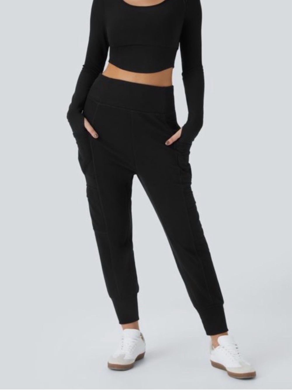 Halara High Waisted Foldover Pocket Harem Casual Cargo Joggers Women’s Medium